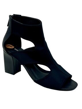 Women's Donald J. Pliner Valarie Black Crepe Elastic Back Zip Sandals size 7